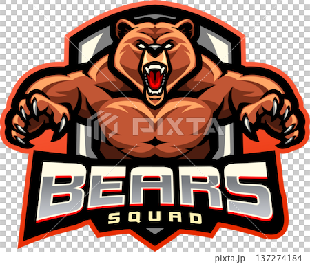 Bears squad esport mascot logo design 137274184