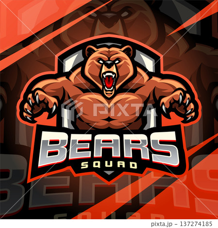 Bears squad esport mascot logo design 137274185
