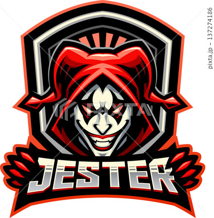 Jester head esport mascot logo design 137274186