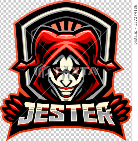 Jester head esport mascot logo design 137274186