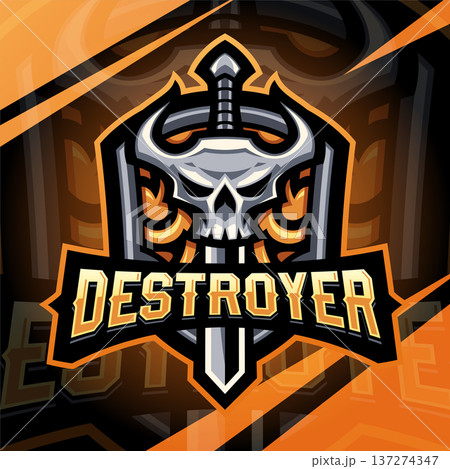 Destroyer esport mascot logo design 137274347