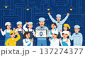 ゼロ達成を祝う工場チームの喜び 137274377