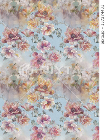 winter pattern with snowflakes 137274431