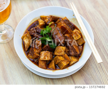 Pork ribs with taro - dish of Chinese cuisine 137274692