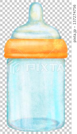 Illustration of an empty baby bottle 137274756