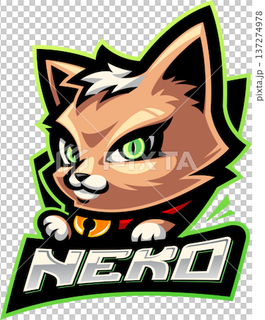 Maneki neko esport mascot logo design  137274978