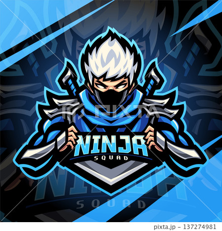 Ninja squad esport mascot logo design 137274981