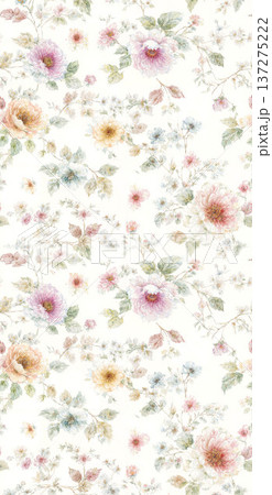 Delicate Pastel Floral Watercolor Wallpaper Patterns With Soft Romantic Blooms And Gentle Botanical Motifs 137275222