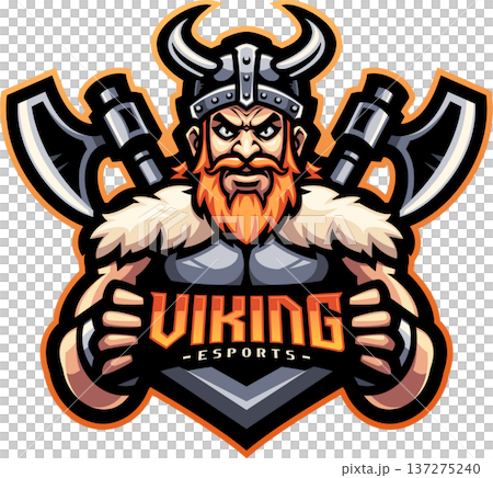 Viking esport mascot logo design 137275240