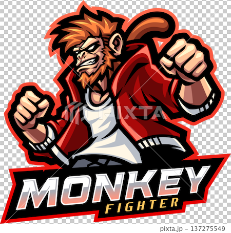 Monkey fighter esport mascot logo design Monkey fighter esport mascot logo design 137275549