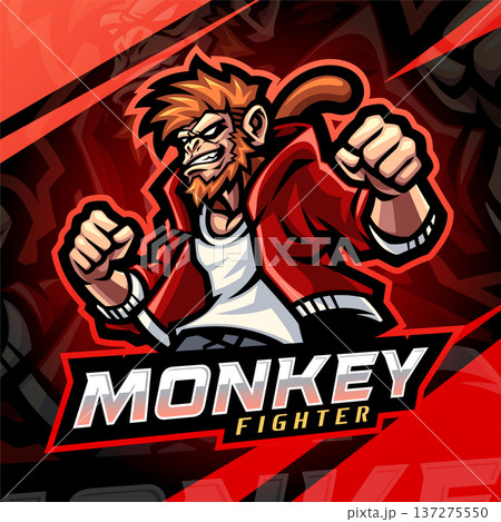 Monkey fighter esport mascot logo design Monkey fighter esport mascot logo design 137275550
