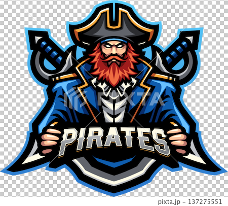 Pirates esport mascot logo design 137275551