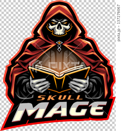 Skull mage esport mascot logo design 137276067