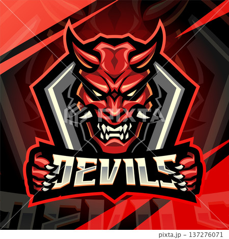 Devils head esport mascot logo design 137276071