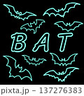 Green Bat Icon Line Neon. Green Bat Neon. Green Bat Neon Signboard Icon. Green Bat Neon Icon. Halloween Neon Green Bat Outline Icon Isolated on Black Background. Vector illustration. Elements for 137276383