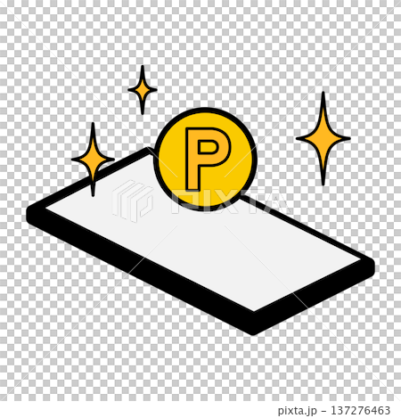 キャッシュレス決済やポイント還元を表現するスマホのアイコン素材 137276463