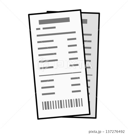 重なり合った2枚のレシートのイラスト 137276492