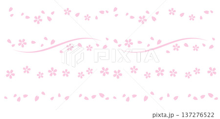 桜のライン素材セット(ピンク) 桜のライン素材セット(ピンク) 137276522
