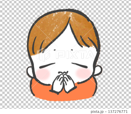 孩子們雙手合十的插圖 137276771