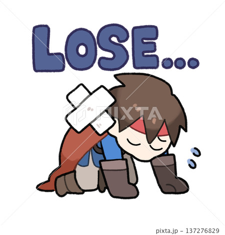 戦闘に敗北した勇者のイラスト 137276829