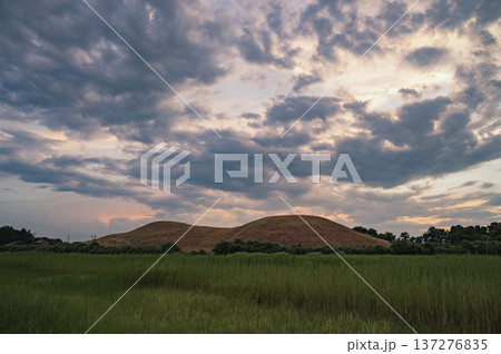 埼玉　夕暮れの二子山古墳（埼玉古墳群） 137276835