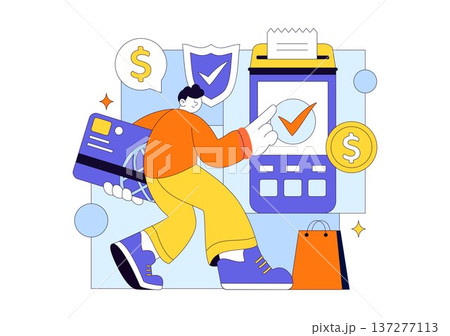Merchant Services Vector Illustration of Digital Marketing Strategy With People Referring Businesses and Earning Money Online In Flat Background 137277113