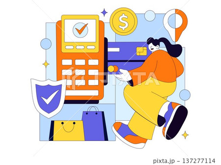 Merchant Services Vector Illustration of Digital Marketing Strategy With People Referring Businesses and Earning Money Online In Flat Background Merchant Services Vector Illustration of Digital Marketing Strategy With People Referring Businesses and Earning Money Online In Flat Background 137277114
