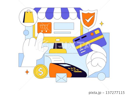 Merchant Services Vector Illustration of Digital Marketing Strategy With People Referring Businesses and Earning Money Online In Flat Background Merchant Services Vector Illustration of Digital Marketing Strategy With People Referring Businesses and Earning Money Online In Flat Background 137277115