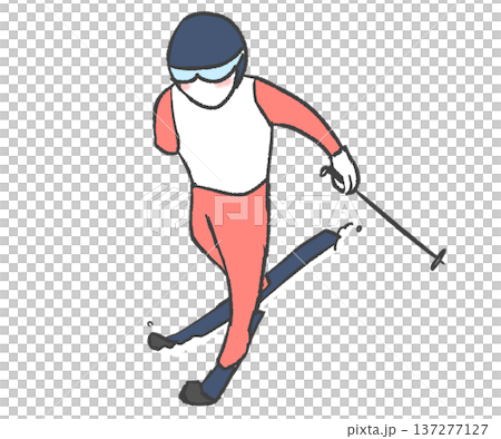 Illustration of a paracross country athlete skiing Illustration of a paracross country athlete skiing 137277127