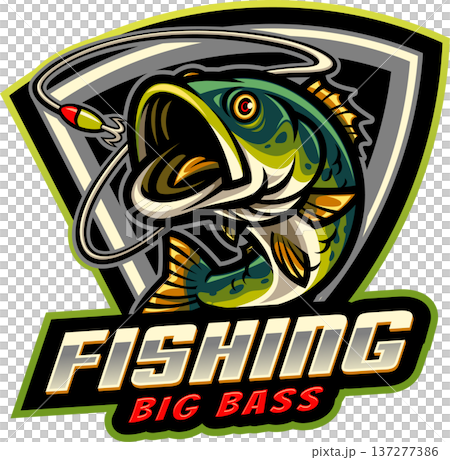Big bass fishing esport mascot logo design Big bass fishing esport mascot logo design 137277386