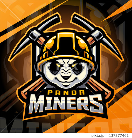Panda miners esport mascot logo design 137277461