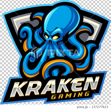 Kraken esport mascot logo design 137277623