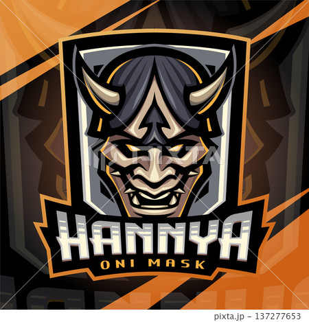 Hannya oni mask esport mascot logo 137277653