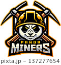 Panda miners esport mascot logo design 137277654