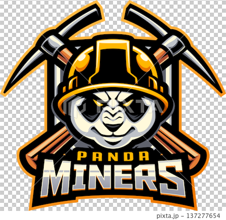 Panda miners esport mascot logo design 137277654