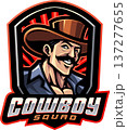 Cowboy squad esport mascot logo design 137277655