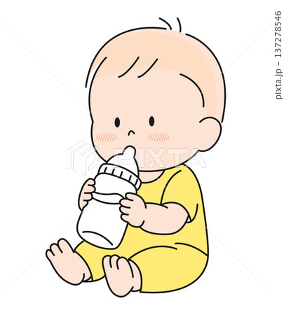 ミルクを飲む赤ちゃん 137278546