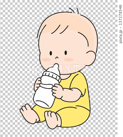 ミルクを飲む赤ちゃん 137278546
