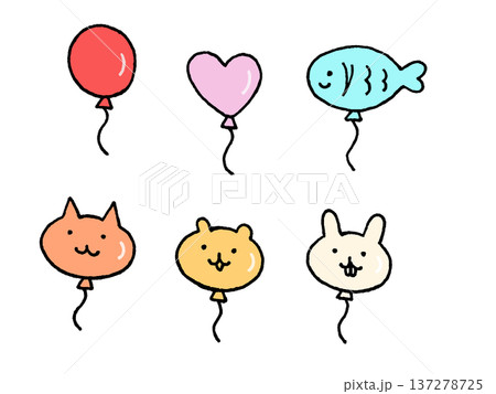かわいい風船のイラストセット 137278725