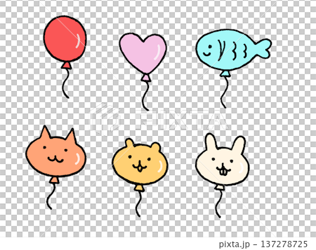 かわいい風船のイラストセット 137278725