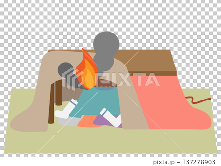 圖示：衣物接觸被爐內加熱元件引發的被爐火災。 137278903