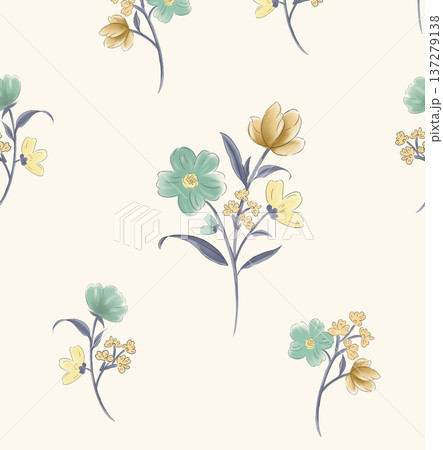 Delicate Pastel Floral Watercolor Wallpaper Patterns With Soft Romantic Blooms And Gentle Botanical Motifs 137279138