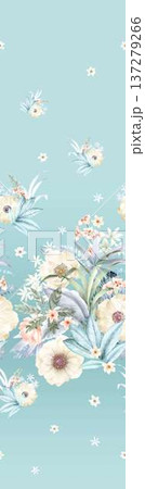 Delicate Pastel Floral Watercolor Wallpaper Patterns With Soft Romantic Blooms And Gentle Botanical Motifs 137279266