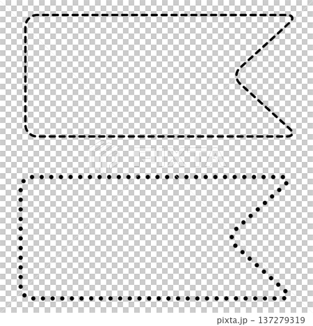 Simple flag-shaped message card, title frame, and dotted and dashed ribbon frame set Simple flag-shaped message card, title frame, and dotted and dashed ribbon frame set 137279319