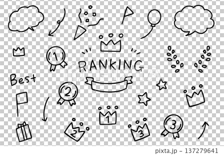 線画のかわいい手描き風のランキング素材 137279641