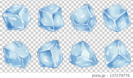 用水彩畫的冰的插圖 137279778