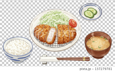 Pork cutlet set meal 137279781