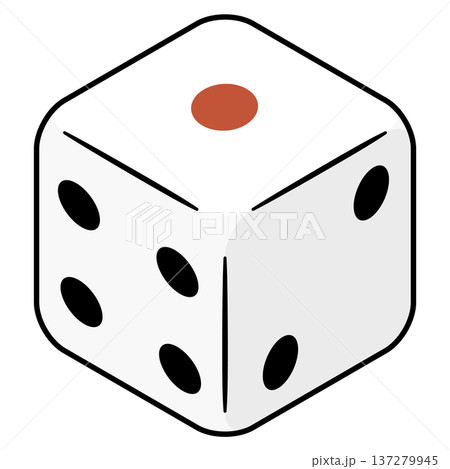 太線で描かれたサイコロのアイコン素材 137279945