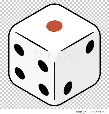 太線で描かれたサイコロのアイコン素材 137279945