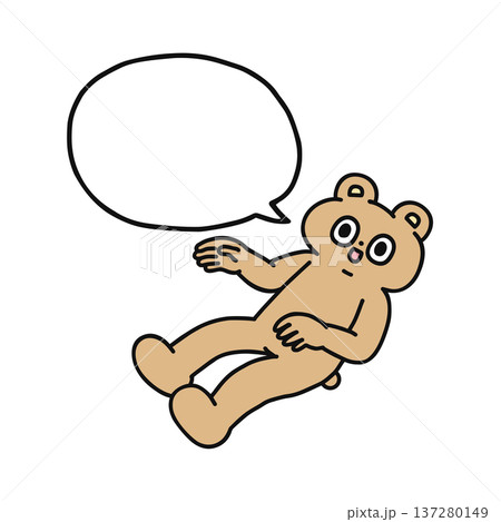 ふんわり浮くゆかいなクマと吹き出し ふんわり浮くゆかいなクマと吹き出し 137280149